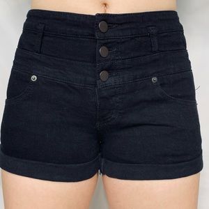 Black High Waisted Jean Shorts